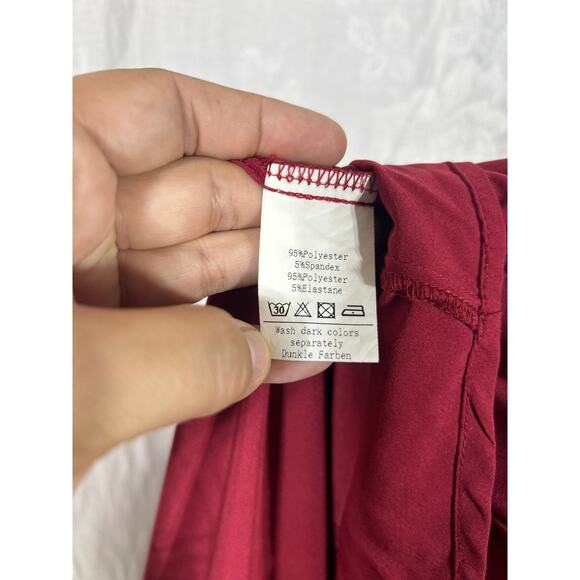 Scarlet Darkness Renaissance Dress Costume XL Red Burgundy Ruffle Hem Smocked - Picture 6 of 11